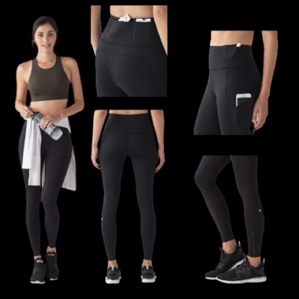 Lululemon Fast & Free 7/8 Tight II *Nulux 25" Black Sz 2